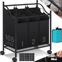 Cesto portabiancheria Organizzatore di biancheria Smistatore di biancheria con tasche in tessuto estraibili Scatola portabiancheria con 12 istruzioni