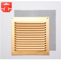 Griglia con zanzariera in alluminio 0,8 colore oro 150x150mm (g)