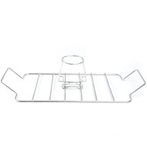 Griglia inox 50CM reggi pollo doppia x cucinare sul barbecue il pollo alla birra