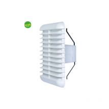 Griglia di aerazione quadra Vecamco ad incasso con retina est. 190 x 190 inc. ø 125 / 160 mM bianco
