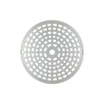 Griglia di scarico tonda in ABS bianco per pilette QP e Coral – Diametro: 206 mm – Spessore: 5 mm – Distanza tra le viti: 195 mm