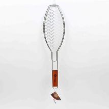 Griglia per pesce con manico in legno l.13,3 x L.55 Naterial