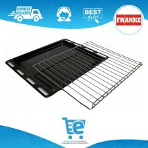 Griglia Ripiano Acciaio Forno Franke Originale 452x385x95mm + Leccarda Teglia Nera Smaltata 451x385x22mm, 133.0298.849-133.0047.069, Kit Sostitutivo