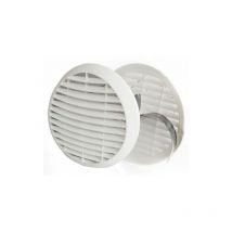 Griglia tonda da 125 a 160 mm abs bianco con molleventilazione presa aria