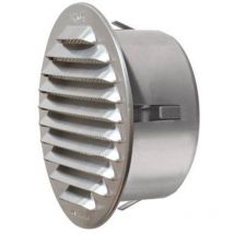 Griglia tonda in metallo da incasso con imbocco in plastica Allum. d. 125 mm - Imb. 90 mm First