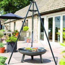 Maisonchic - Gril à trépied, Cuisine extérieur, bbq pour Fête Noir 172 cm bbq tripod OCR13873 design in