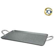Gril Double 48 x 29 cm – Aluminium Forgé – Revêtement Antiadhésif 4 Couches – Design Minimaliste – Tognana
