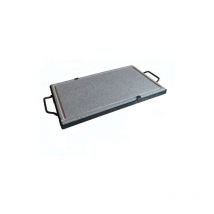 Poele a' griller Koem avec cadre et poigne'es 25x50 cm en pierre ollaire naturelle Grille de barbecue en lave de 2 cm d'e'paisseur fabrique'e en