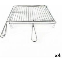 Algon - Grille chromée pivotante argentée 45 x 50 x 9 cm (4 pièces)
