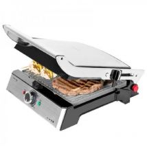 Grill électrique Rock'nGrill Pro. Revêtement en Rockstone, Palteaux amovibles et réversibles, Ouvre 180o, Surface 34 x 23cm, Acier inoxydable