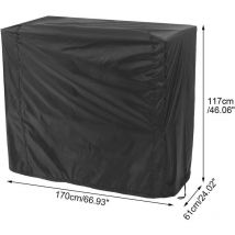 Grill Cover Black, Anti-UV/Water-Proof/Moisture-Proof Grill Cover uv Protection Dust Water Windproof for Outdoor bbq Garden Patio Grill (170x61x117cm)