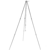 Lepmerk - Grill-Stativrahmen mit Kette und Haken, Aufbewahrungstasche, höhenverstellbar, Camping-Stativständer für offenes Feuer, Reisen, Wandern,