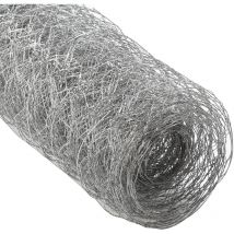 Grillage à poule 0,5x10 m en Galvanisé, Fil de fer hexagonal pour clôture à lièvres, Grillage Métallique, Argent