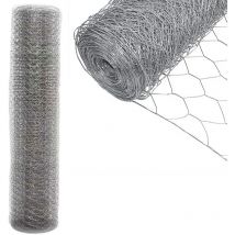 Grillage à poule 1x10 m en Galvanisé, Fil de fer hexagonal pour clôture à lièvres, Grillage Métallique, Argent