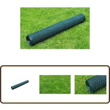 Vidaxl - Grillage à poule avec revêtement en pvc 25x0,5 m vert - Clôture Jardin - Grillage Agricole - Grillage Poulet - Clôture Pvc - Clôture Pliable