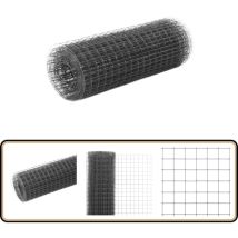 Grillage acier avec revêtement en pvc 10x0,5 m gris - Clôture - Grillage - Clôture Jardin - Protection Animale - Abri Poulet
