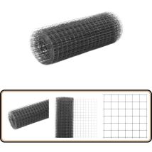 Grillage acier avec revêtement en pvc 10x0,5 m gris - Clôture - Grillage - Clôture Jardin - Protection Animale - Abri Poulet