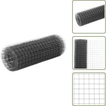Grillage acier avec revêtement en pvc 10x0,5 m gris - Clôture - Grillage - Clôture Jardin - Protection Animale - Abri Poulet