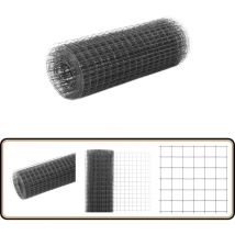 Grillage acier avec revêtement en pvc 10x0,5 m gris - Clôture - Grillage - Clôture Rigide - Protection Jardin - Abri Animal