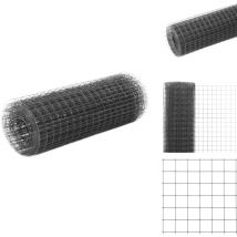 Grillage acier avec revêtement en pvc 10x0,5 m gris - Clôture - Grillage - Clôture Rigide - Protection Jardin - Abri Animal