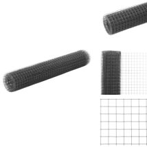 Grillage Acier avec revêtement en pvc 10x1 m Gris - Clôture - Grillage - Clôture Jardin - Protection Animale - Abri Poulet