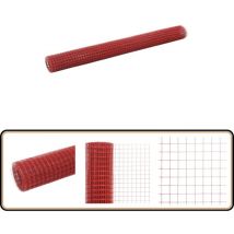Grillage Acier avec revêtement en pvc 10x1,5 m Rouge - Clôture - Grillage - Clôture Rigide - Protection Jardin - Abri Animal