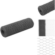 Grillage Acier avec revêtement en pvc 25x0,5 m Gris - Grillage - Grillages - Clôture - Clôtures