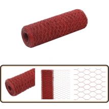 Grillage Acier avec revêtement en pvc 25x0,5 m Rouge - Clôture - Grillage - Clôture Rigide - Protection Jardin - Volière