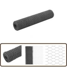 Grillage Acier avec revêtement en pvc 25x0,75 m Gris - Clôture - Grillage - Clôture Rigide - Protection Jardin - Volière