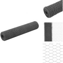Grillage Acier avec revêtement en PVC 25x0,75 m Gris - Clôture - Grillage - Clôture Rigide - Protection Jardin - Volière
