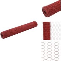 Grillage Acier avec revêtement en pvc 25x1 m Rouge - Grillage - Grillages - Clôture - Clôtures