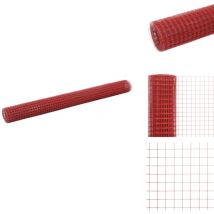Grillage Acier avec revêtement en pvc 25x1,5 m Rouge - Clôture - Grillage - Clôture Rigide - Protection Animale - Abri Jardin