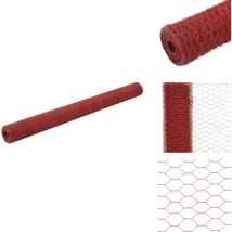 Grillage Acier avec revêtement en pvc 25x1,5 m Rouge - Grillage - Grillages - Clôture - Clôtures