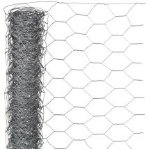 Grillage métallique hexagonal 1 x 10 m 40 mm Acier galvanisé Nature