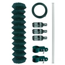 Clôture grillagée Clôture de jardin Kit de clôture en fil de fer vert 1,00 x 15 m