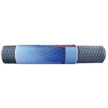 Grillage métallique longueur 10 m, hauteur 0,5 m tresse hexagonale, galvanisée largeur de la maille 13 mm