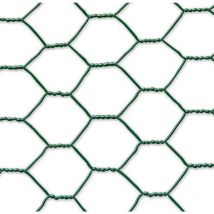 Grillage métal plastififé triple torsion 2,5cm - 0,5 x 10 m - Vert - Nortene