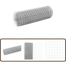 Grillage pour volière acier galvanisé 25x0,5 m argenté - Clôture Métallique - Grillage Agricole - Clôture Pliable - Clôture Jardin - Protection