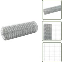 Grillage pour volière acier galvanisé 25x0,5 m argenté - Clôture Métallique - Grillage Agricole - Clôture Pliable - Clôture Résistante - Clôture Pour