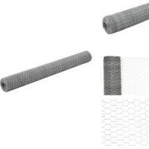 Grillage pour volière Acier galvanisé 25x1,2 m Argenté - Clôture - Grillage - Clôture Rigide - Protection Jardin - Abri Animal