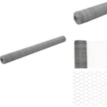 Vidaxl - Grillage pour volière Acier galvanisé 25x1,5 m Argenté - Clôture - Grillage - Clôture Rigide - Volière - Protection Animale