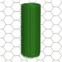 Grillage soudé - 0,5 m x 25 m - Tressage hexagonal - Taille du trou : 25 mm - Clôture de jardin revêtue de pvc pour la protection des plantes, des