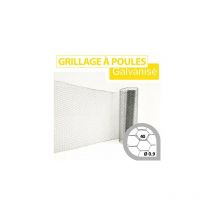 Cloture&jardin - Grillage Triple Torsion Galvanisé - Maille Hexa 40mm - Longueur 10m - 0,50 mètre
