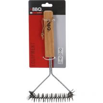 Grillbürste 30 x 14 cm aus ergonomischem Holz - bbq