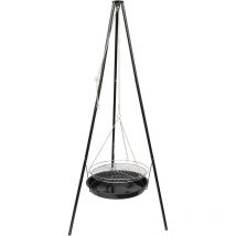 Landmann - Grillchef by Schwenkgrill 0542, Dreibein-Grill mit Grillrost und Feuerschüssel, Holzkohlegrill mit Kettenzug