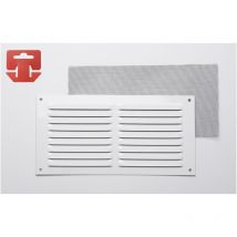 Grille avec toile moustiquaire aluminium 0.6 couleur blanc laqué 200x100mm (g)
