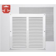 Grille avec toile moustiquaire aluminium 0.6 couleur blanc laqué 250x250mm (g)