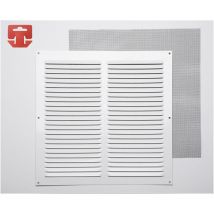 Fepre - Grille avec toile moustiquaire aluminium 0.6 couleur blanc laqué 300x300mm (g)