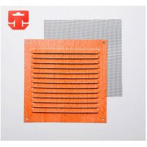 Grille Avec Toile Moustiquaire Aluminium 0.6 Imitation Hêtre 150x150mm (g)