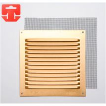 Grille avec toile moustiquaire aluminium 0.8 couleur dorée 150x150mm (g)